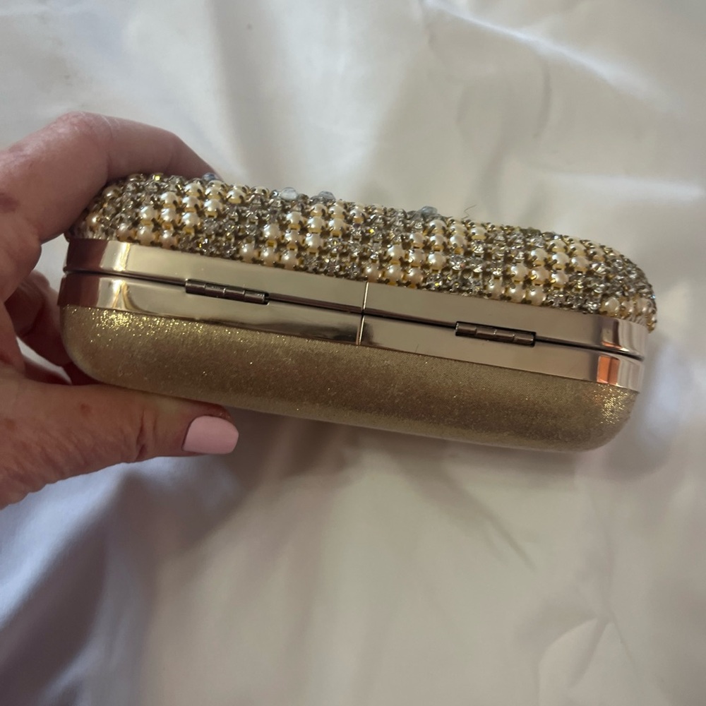 Clutch / crossbody Dazzling Gold Crystal Clutch - Picture 5 of 8